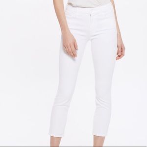 MOTHER White Crop Looker - Stayin Alive Jean